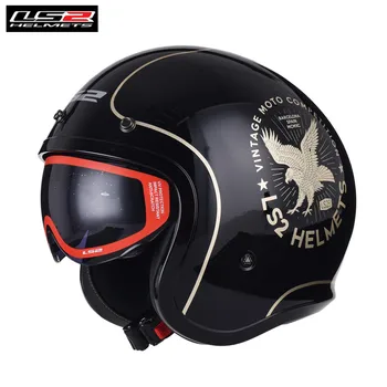 

LS2 Vintage Spitfire OF599 Motorcycle Retro Open Face Jet Helmet with Sun Visor Capacetes de Motociclista Casque Casco Moto