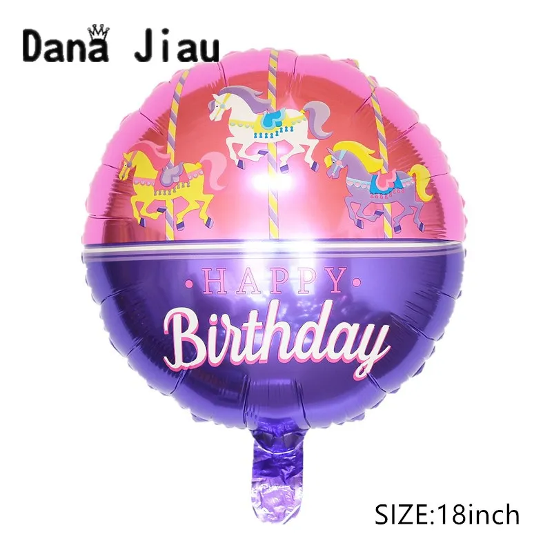 Шары из фольги dana jiau для девочек 18 дюймов розовые карусельные украшения на день