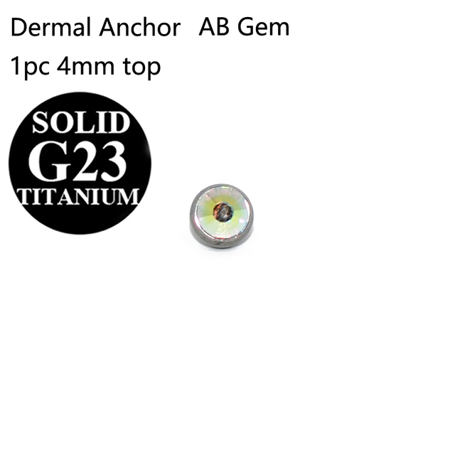 G23 Titanium Micro Dermal Anchor Skin Diver Flat CZ Gem Fashion Dermal Piercings Surface Piercing Stud Body Piercing Jewelry