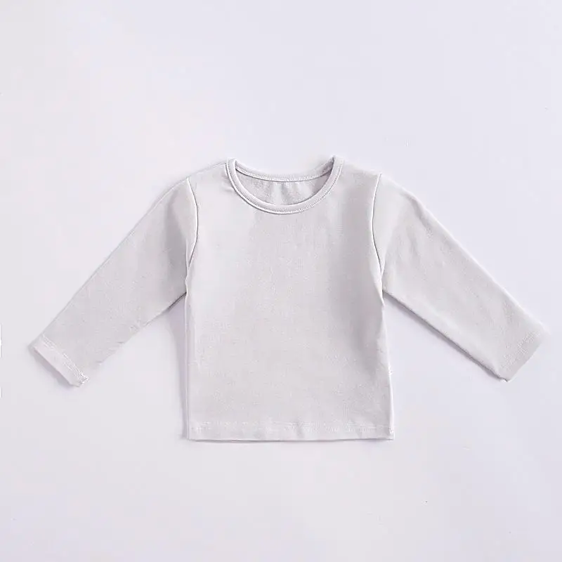 3153 г., г., весеннее вязаное пальто для маленьких мальчиков и девочек+ шерстяной комбинезон+ штаны с поясом+ футболка с длинными рукавами, костюм любимая одежда художника - Цвет: Grey T Shirt