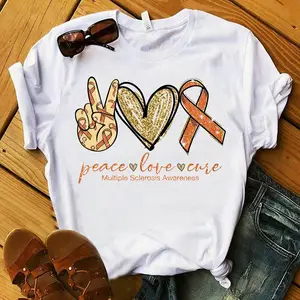 Peace Love Cure Multiple Sclerosis Awareness T-Shirt