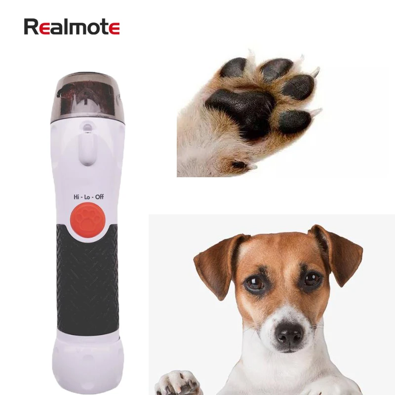 Realmote Pet Dog Nail Clippers Grinder LED Electric mute Nail Scissors Paw Cleaner For Cats And Dogs And Other Small Animals
