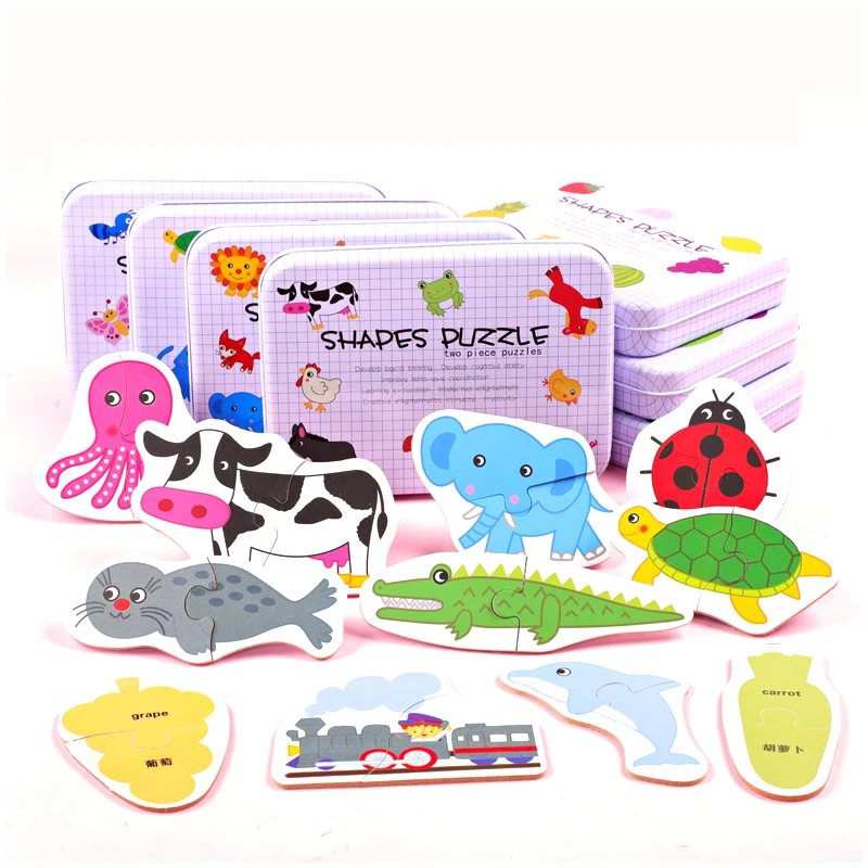 

wood toys for kids children's wooden Early Educational Montessori Toys Puzzle Card Cartoon Insect Farm Vehicle Learn Pocket Card