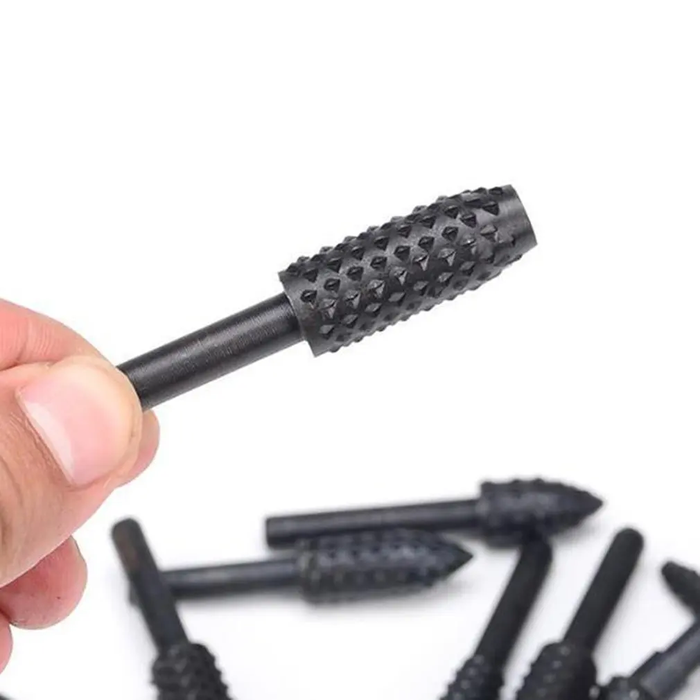 10 PCS Electric Grinder Grinding Head High Speed Steel Woodworking Rotary File Milling Cutter Carving Knife