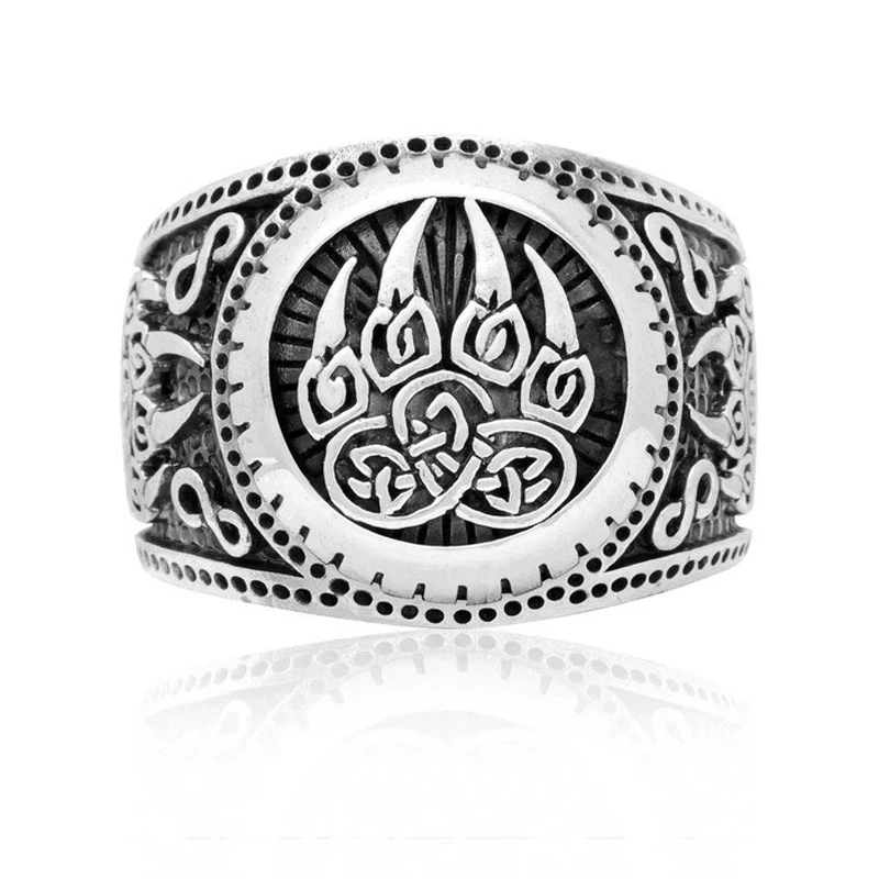 MEN Ring Norse Claws-Biker Jewelry Gold Vikings Celtic Knot Wholesale Bear Charms Amulet