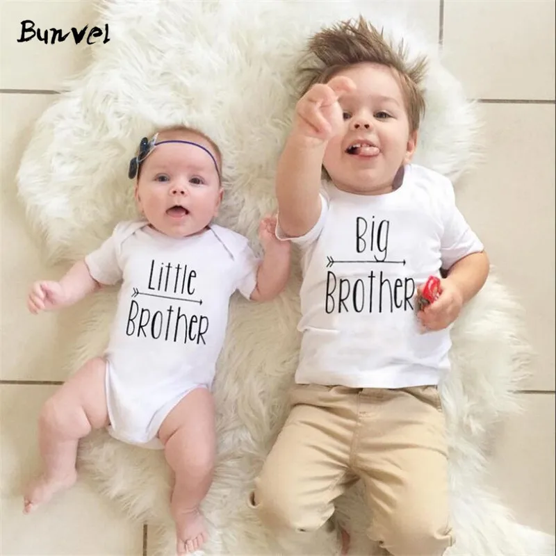 Bunvel/летние одинаковые комплекты для семьи; одежда с надписью «Brother»; футболка для маленьких мальчиков; Семейные комплекты; f