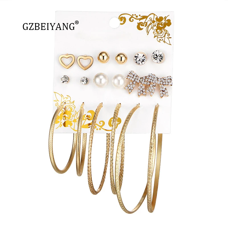 GZBEIYANG винтажные многоэлементные серьги для модных женщин Девушка капли воды с