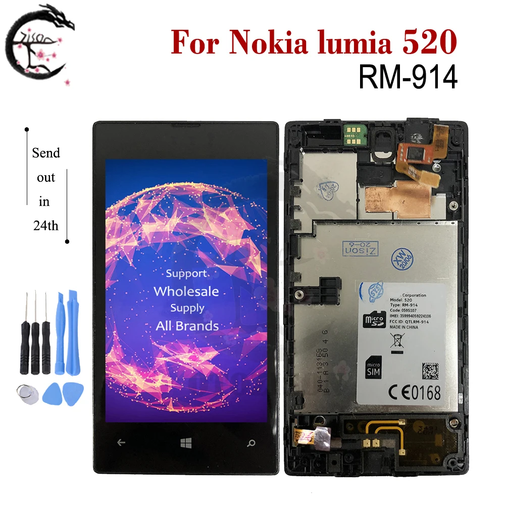 4.0 "Per Nokia Lumia 520 Lcd Con Cornice Rm-914 Display Lcd Touch Sensor Digitizer Sensor Assembly Per Display Nokia N520