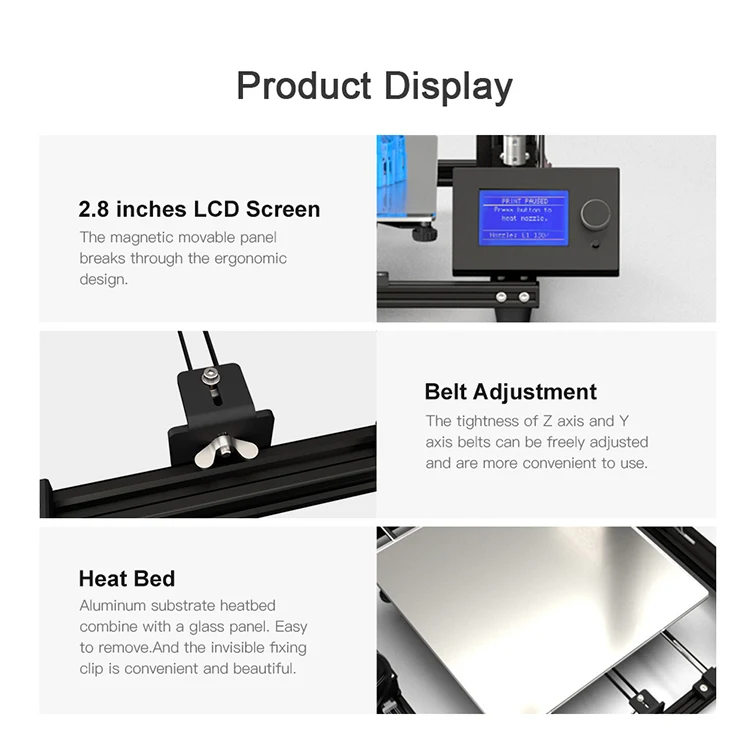 Anet A8 Plus 3D Printer Kit Full Metal Structure 300x300x350mm Printing Size With PLA Filament Full DIY 3d printer 3D Drucker
