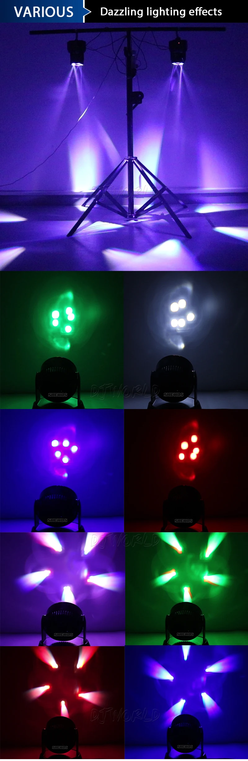 Djworld пчелиный глаз 6x40 Вт вращающаяся голова RGBW 4in1 светодиодный луч эффект светильник Zoom DMX ДИСКО-эффектом(красный, зеленый, Свадебная вечеринка, ночного клуба, Быстрая