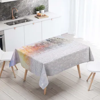 

3D Printing Snow Scenery PatternTable Cover Placemat For Kitchen Dining Tables Tableclothes On Rectangular Table