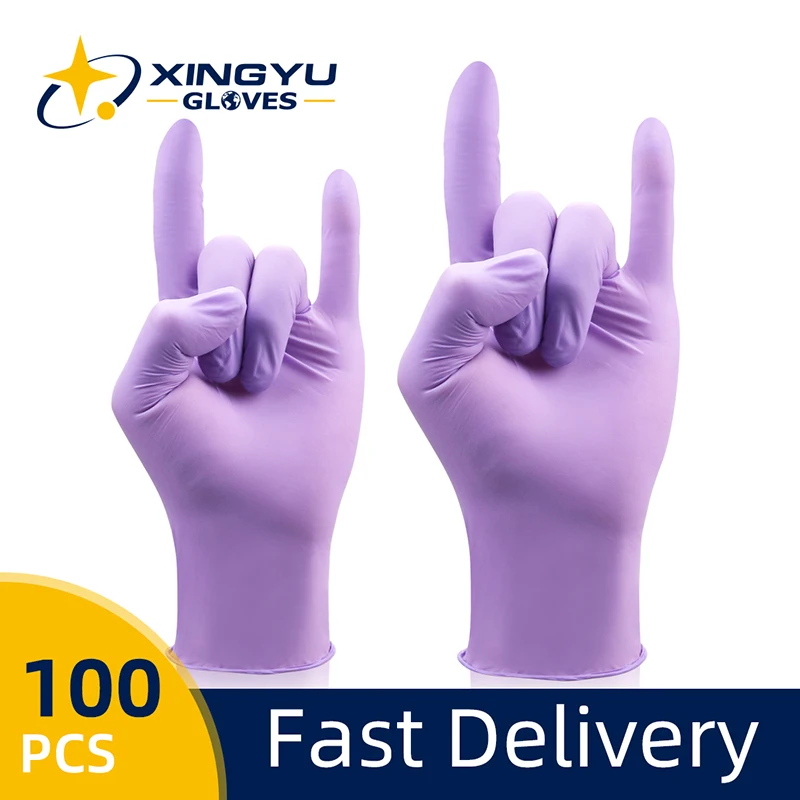 Xingyu-guantes de nitrilo desechables, manoplas protectoras impermeables a prueba de aceite para uso doméstico e Industrial, 100 Uds.