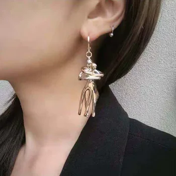 

New Fashion Jewelry Fashion Retro Human Body Contour Alloy Texture Abstract Earring For Women Accessories