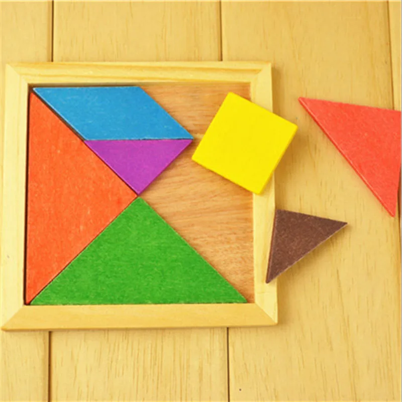 

Tangram wooden colorful diy puzzle jigsaw puzzle toy for children