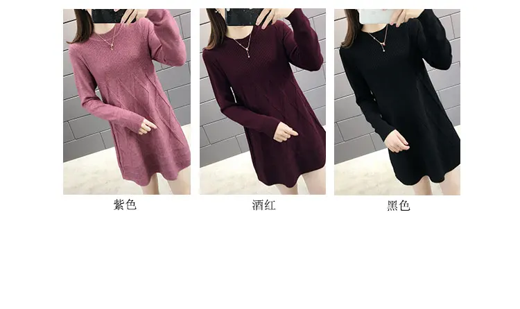 Новинка, осенняя и зимняя блузка средней длины, женские Sweater-0d930 до колена