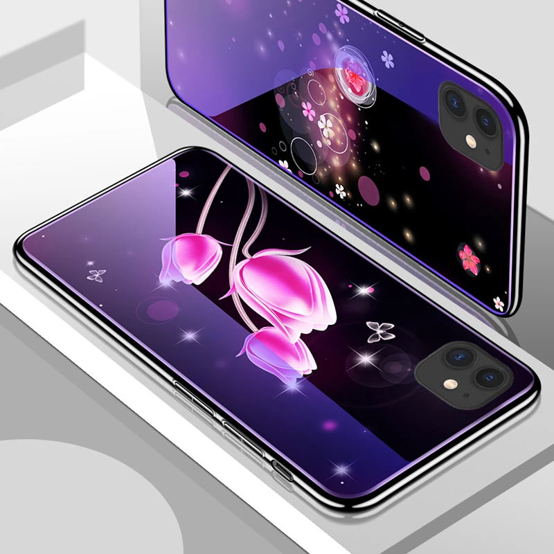 LS мобильный телефон чехол для iPhone11 SE2 max с гальваническим синим светильник том Apple