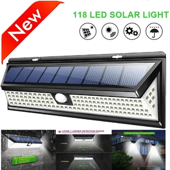 

3 modes safety waterproof 118LED solar light outdoor garden light PIR motion sensor emergency safety light solar lighting