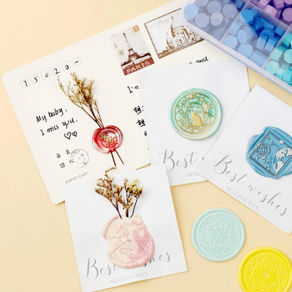 Octagon Sealing Wax Beads Mixed Color Seal Stamp Wax Tablet Pill for Envelope Wedding Invitation Waxes Craft Decoration 100pcs sealing wax beads sealing wax beans wax seal beads
