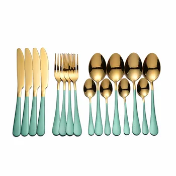 

New Tableware Stainless Steel Cutlery 16 Pcs Dinner Set Fork Spoon Knife Set Dinnerware Set Silverware Spoon and Fork Set