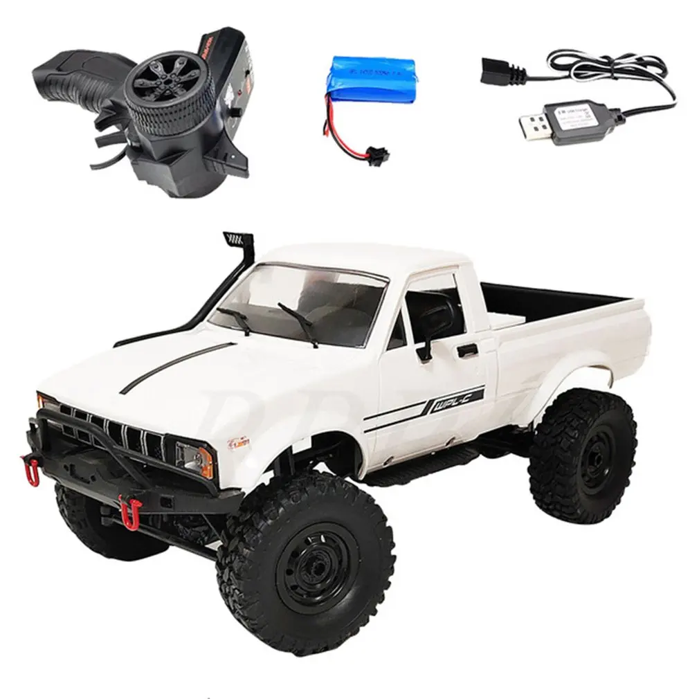 WPL-coche a Control remoto C24-1 para niños, camión todoterreno de tracción de cuatro ruedas a escala completa