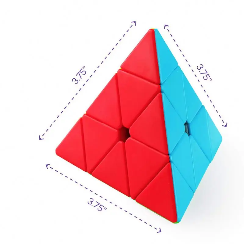 Qiyi Qiming Pyramid Stickerless Speed Cube Triangle Cube Puzzles Twisty Puzzle Magic for Kids Intelligence Development
