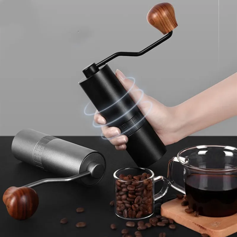 H9f5cba768bfa47e683750c357bb755c0a Manual Coffee Grinder With High Nitrogen Steel Grinding Core Portable Hand Grind Burr Mill Coffee Machine Accessories