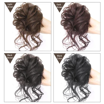 MSTN Synthetic Hair Bun Chignon Messy Curly Hair Wigs Fake Hair Pieces For Women Hairpins Black Brown Hair Extensions Hairpieces 4