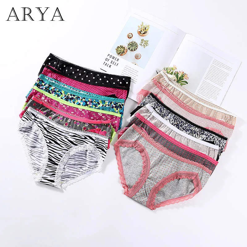 Соблазнительное модное нижнее белье хлопковые однотонные трусики с принтом
