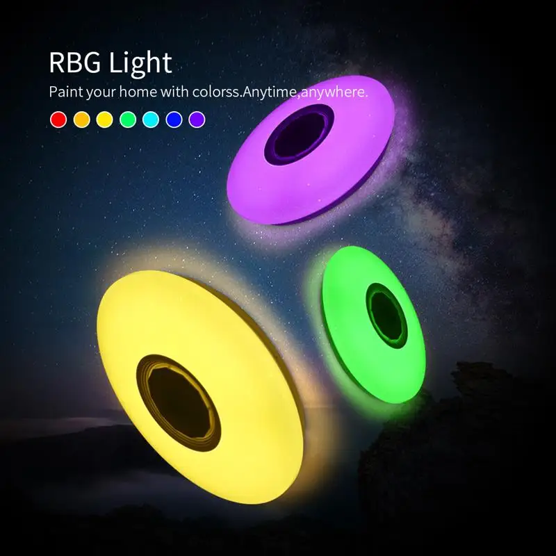 LED Full Color Bedroom Ceiling Light Modern Home 36W 60W Rgb Color APP Bluetooth Music Light Bedroom Lamps Smart Ceiling Lamp