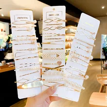 1 conjunto coreano simples metal grampos de cabelo para mulheres geométrico losango ouro prata cor grampos de cabelo acessórios para o cabelo barrettes clipes