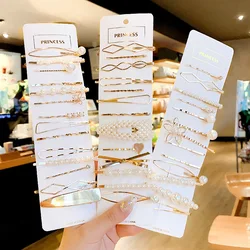 1 conjunto coreano simples metal grampos de cabelo para mulheres geométrico losango ouro prata cor grampos de cabelo acessórios para o cabelo barrettes clipes