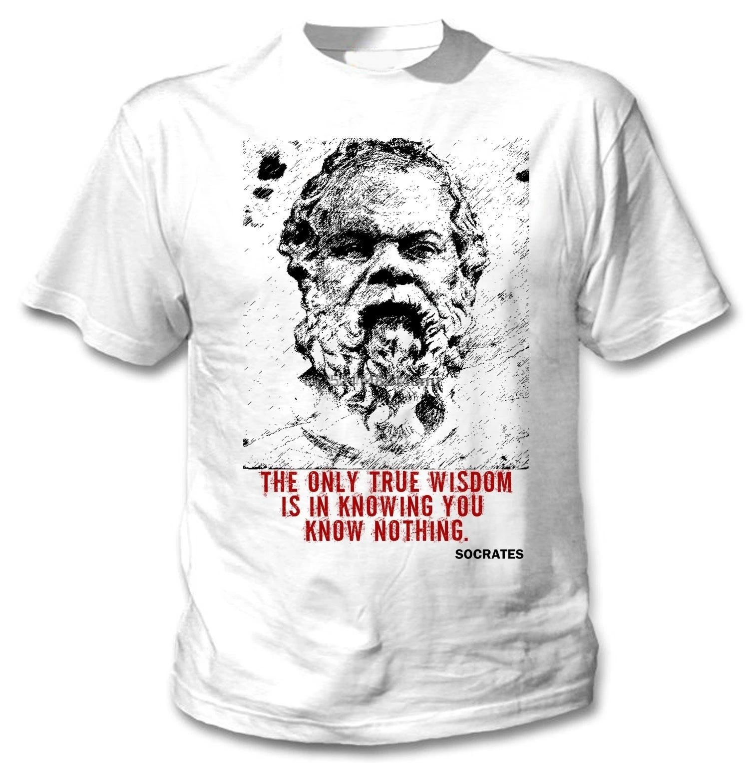 

SOCRATES GREEK PHILOSOPHER PHILOSOPHY QUOTE - NEW WHITE COTTON TSHIRT