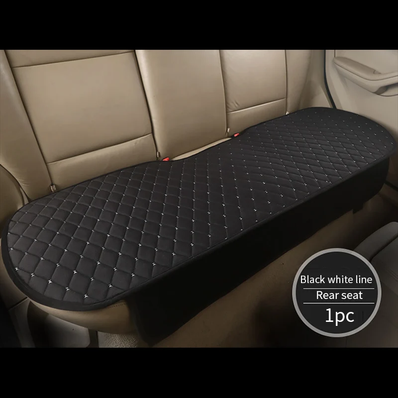 1pc Rear White Line Чехлы для автомобильных сидений, набор универсальных теплых плюшевых тканевых подушек, чехлы для автомобильных сидений, защитные полностью окруженные коврики, аксессуары для интерьера - Название цвета: 1pc Rear White Line