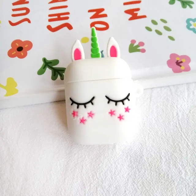 Creativity Cartoon funny cute silicone Case For Airpods 2 1 cover For Air pods 1 2 Case Wireless charging soft Cover Box Whitehorse