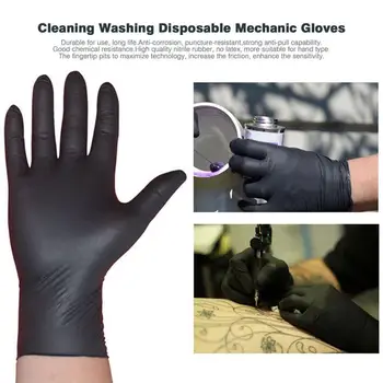 

100PCS/SET Household Black Cleaning Washing Disposable Mechanic Gloves Laboratory Gloves For Dishwashing Kitchen Nail Art