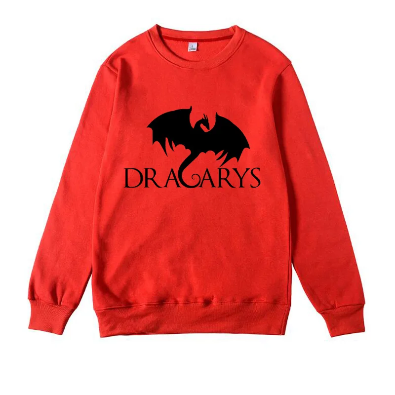 Dracarys свитшоты для мужчин два Игры престолов толстовки мать драконов Khaleesi Дракон Got8 тройник толстовка с длинными рукавами - Цвет: Красный