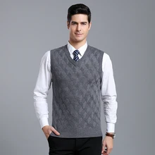MACROSEA v-образный вырез ромбовидный узор трикотажный шерстяной свитер классический дизайн Деловой повседневный мужской шерстяной пуловер Новое поступление 1911