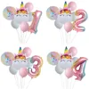 Ballons en forme de licorne arc-en-ciel pour enfants de 1, 2, 3 et 4 ans, décoration de fête d'anniversaire, thème licorne, jouet de mariage ► Photo 1/6