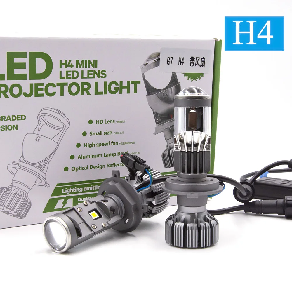 US $34.49 H7 H4 mini Projector Lens For Automobile Motorcycle High Low Beam LED Conversion Kit Lamp Cut line Headlight 12V24V 5500K