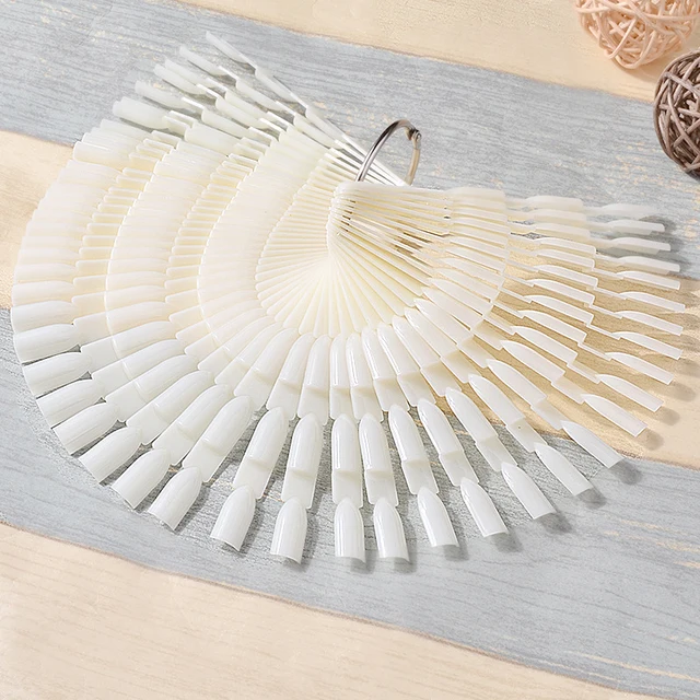 50 pcs/set Tips Nail Color Chart Palette Fan-shaped Colors Nail Art Practice Design Training Polish Color Card ZJSBZR