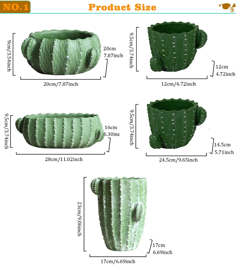 Кактус цемент цветочный горшок завод скульптура ручной работы работа рабочего стола Цветочная композиция Контейнер украшения дома аксессуары