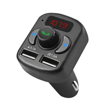

FM Transmitter Aux Modulator Bluetooth 5.1 Handsfree Player USB Audio Kit Car Charger Charge Car Dual 3.1A MP3 Car with Qui C8N6
