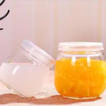 10 шт., 100 мл, милая бутылка для пудинга, Стеклянные термостойкие контейнеры для йогурта, чашка для молока, прозрачная Желейная банка для домашнего магазина с крышкой