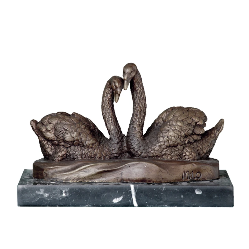 Bronze Statue Couple Swan Statue Figurine Antique Art Lover Anniversary Gift Love Sculpture Home stone|statue angelstatue liberty craft - AliExpress