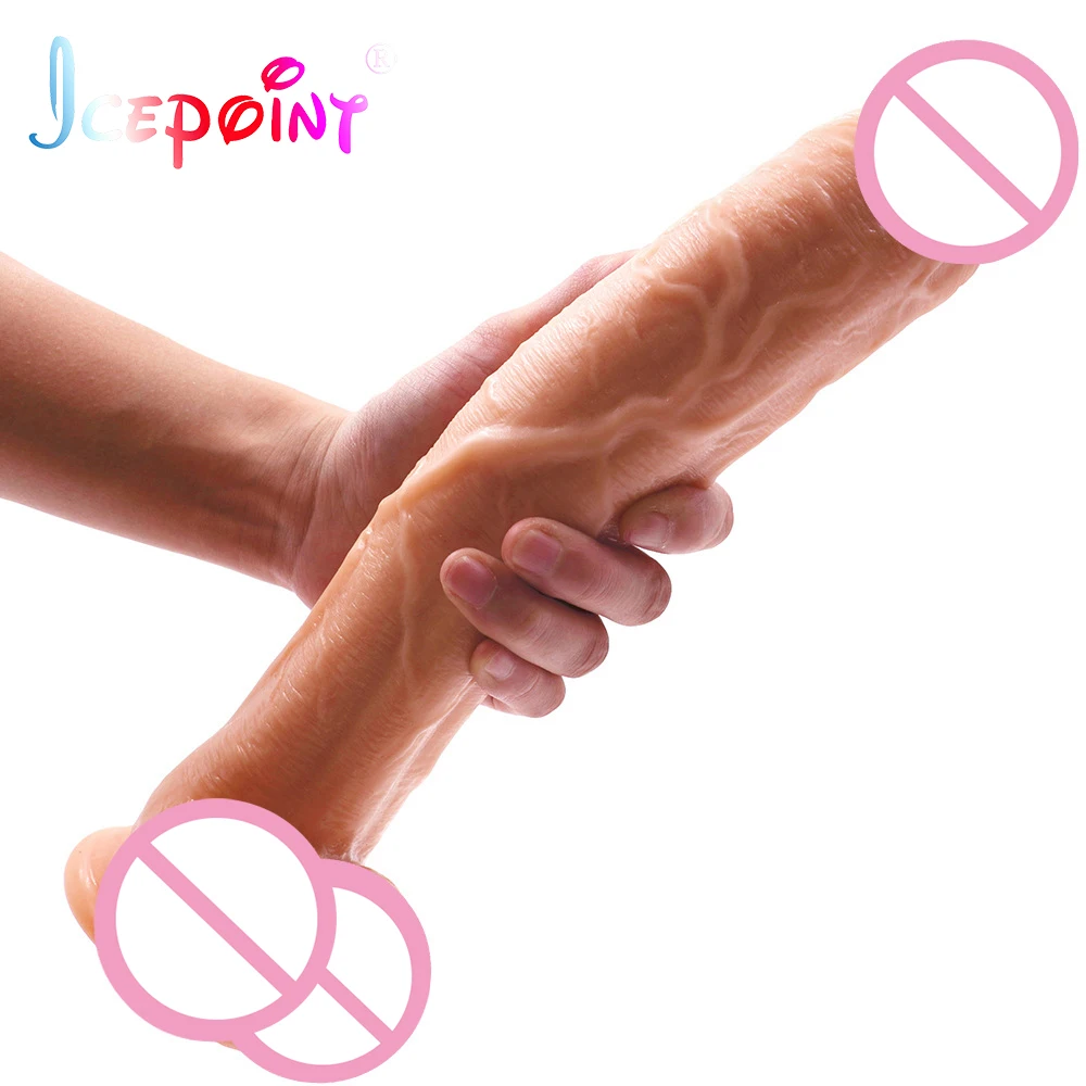 31*5.5cm Erotic Jelly Dildo Realistic Adult Toys Strapon Artificial Penis Suction Cup Large Dildo Bullet Vibrator Sex Toys Woman