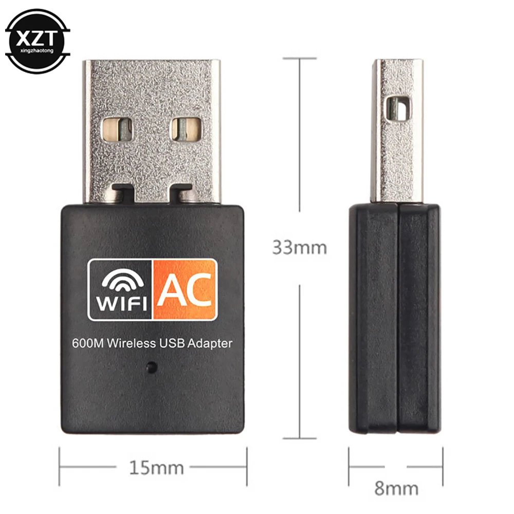 

USB WiFi Adapter 2.4GHz 5GHz 600Mbps WiFi Antenna Dual Band 802.11b/n/g/ac Mini Wireless Network Card Receiver for Laptop PC