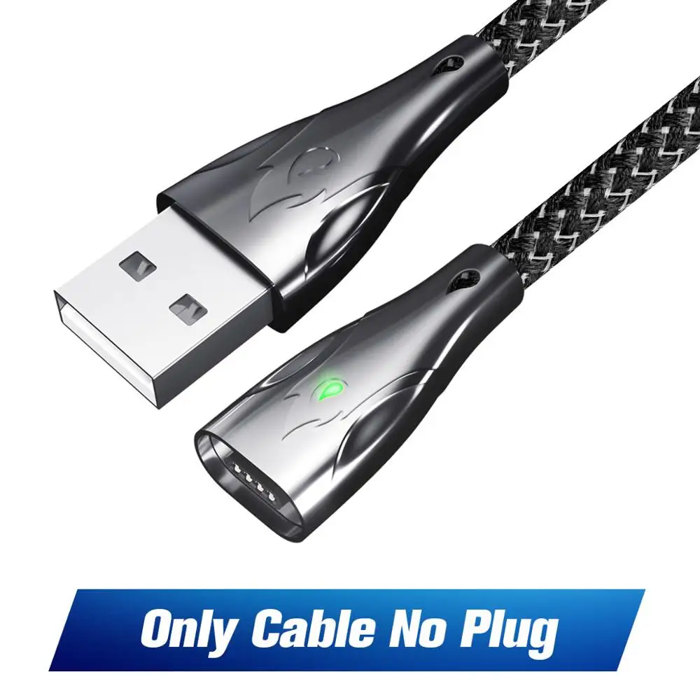 GUUGEI 5A Тип C Магнитный кабель Магнит Micro USB телефонный кабель из цинкового супер быстрая зарядка Тип-C для Redmi LG Moto зарядный шнур 1m 2m - Цвет: Grey Cable No Plug