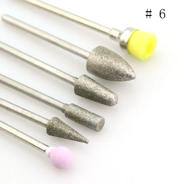 9 типов каменных керамических сверл для ногтей, набор алмазных фрезерных фрез, Электрический роторный станок, сверла для кутикулы, чистящие аксессуары, инструменты - Цвет: NO6