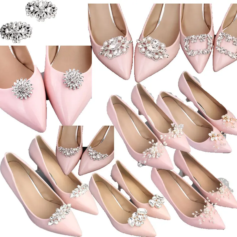 Clip zapatos de boda de tacón alto para mujer, decoración de diamantes de imitación brillantes, Clips hebilla, accesorios zapatos, 2 piezas|Decoraciones de calzado| - AliExpress