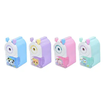 

Korean Style Hand Crank Mechanical Accessory Sharpener Creative Student Cartoon Printed Pencil Sharpener For Kids School Supply